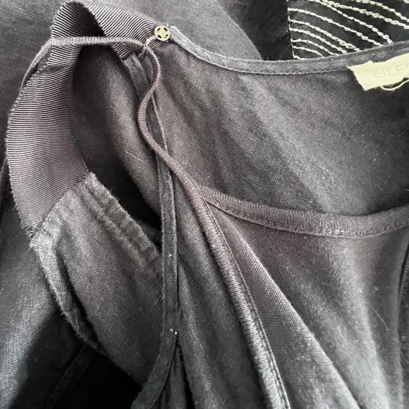 EILEEN FISHER MIDNIGHT HANDKERCHIEF 100% IRISH LINEN DRESS SZ SMALL LINED EUC - Picture 14 of 14